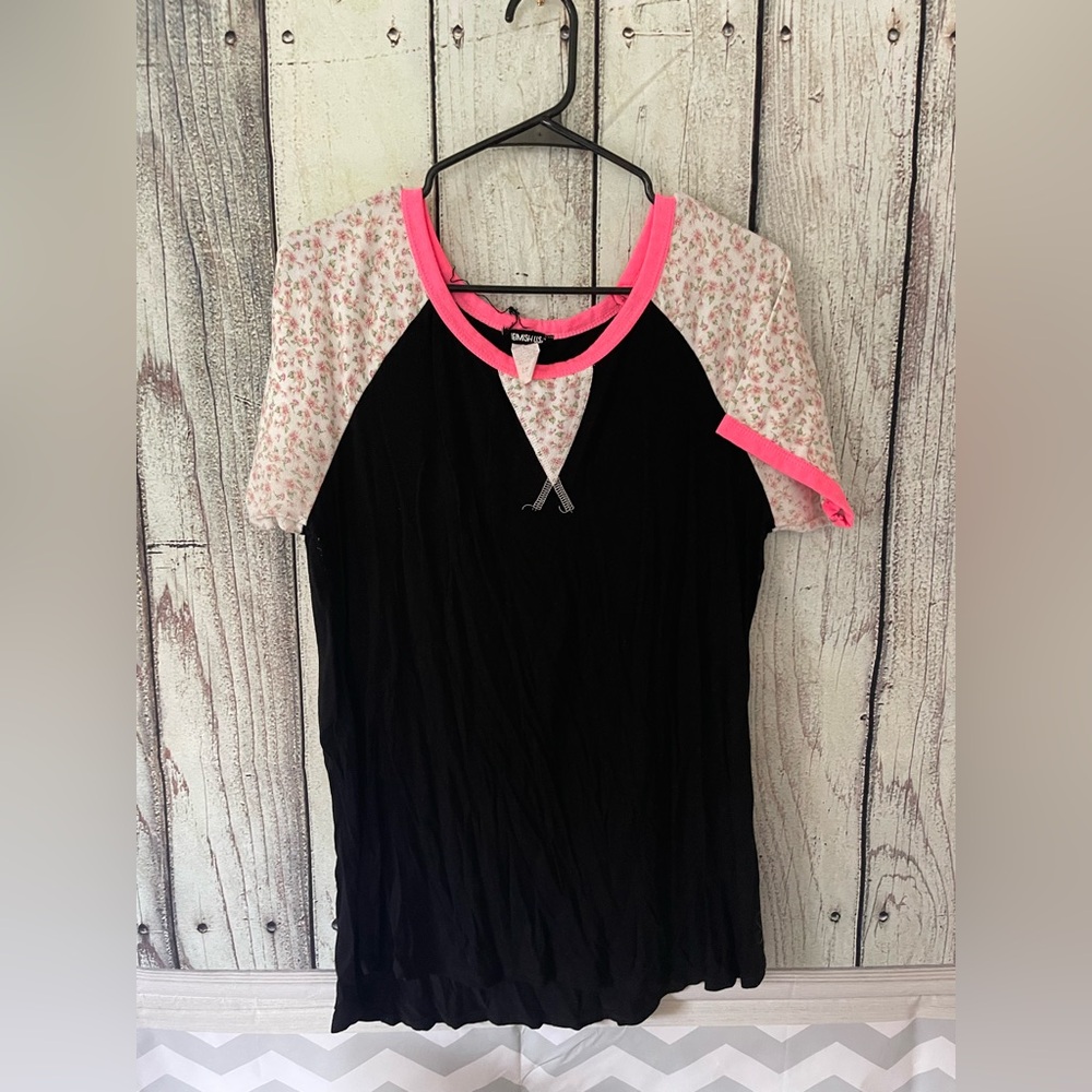 Black and Pink Women's Top